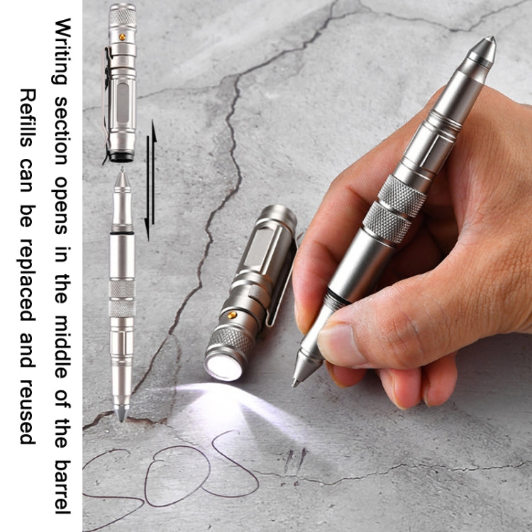 P08 Outdoor LED With Flashing Tungsten Steel Window Breaking Self-Defense Pen, Black, Gold, Grey P08 Outdoor LED With Flashing Tungsten Steel Window Breaking Self-Defense Pen, Black, Gold, Grey